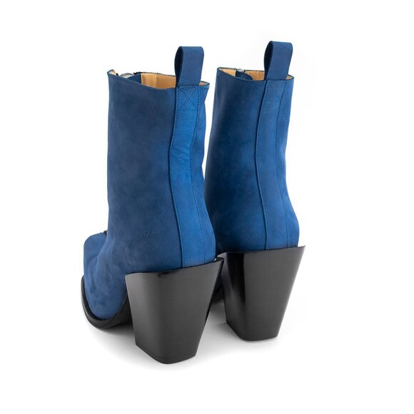 Fluevog- Stand Up Judd, blue suede boots - Picture 5 of 8